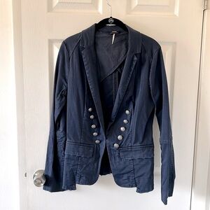 Free People military jacket size S distressed look- EUC